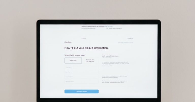 Dizüstü bilgisayarda online ödeme formu